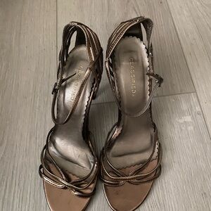 CLASSIFIED Bronze Metallic Strappy High Heel Sandals